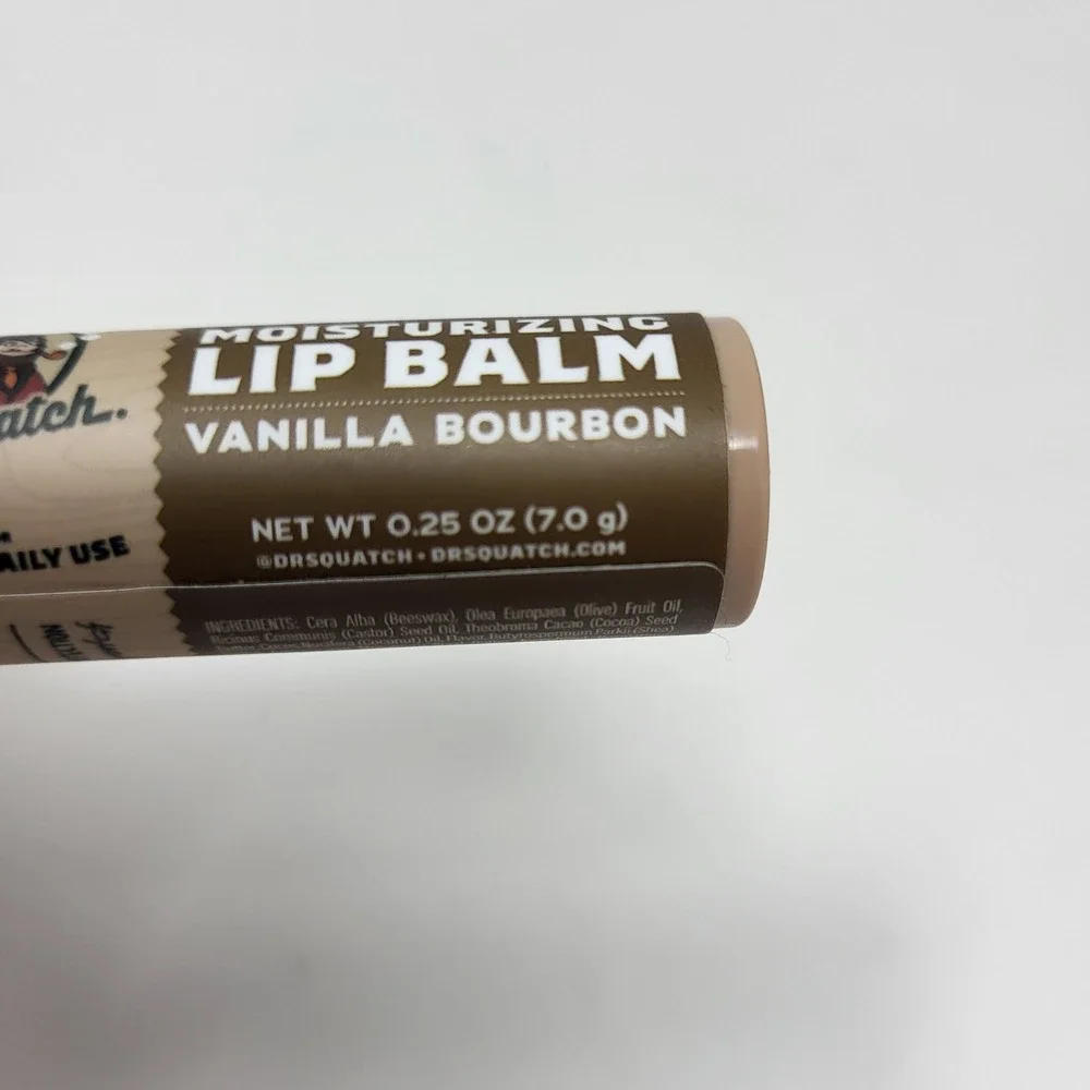 Dr. Squatch 4 Men Lip Balms Original‎ And Vanilla Bourbon .25 Oz Each New